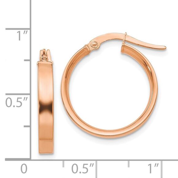 Kazi Luxury 14K Rose Gold 3mm Small Hoop Earrings